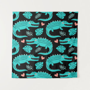 Tapiz Patrón sin foco con cocodrilos personalizados lind