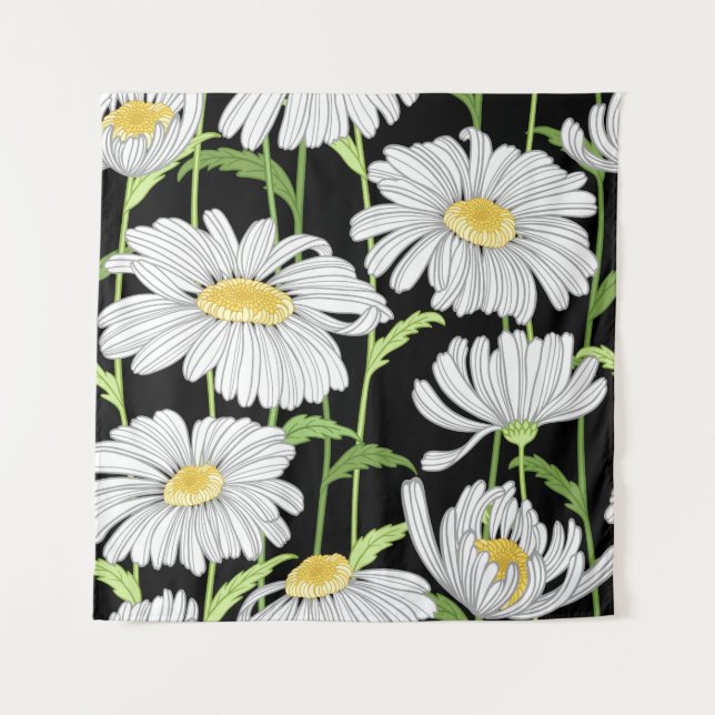 Tapiz Patrón sin foco con flores de verano. (Anverso)