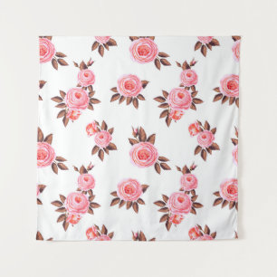 Tapiz Patrón sin foco con la rosa inglesa hermosa, negra