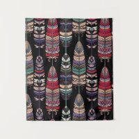 Patrón sin foco con plumas de pájaros. Arte tribal