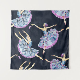 Tapiz Patrón sin foco de bailarinas de ballet, pai acuar