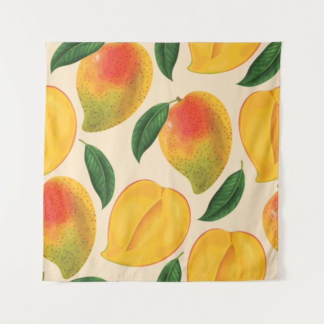 Tapiz Patrón sin foco de fruta de mango (Anverso)