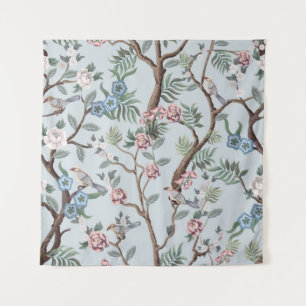 Tapiz Patrón sin foco en estilo chinoiserie con peonías