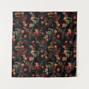 Tapiz Patrón sin problemas de fondo negro floral