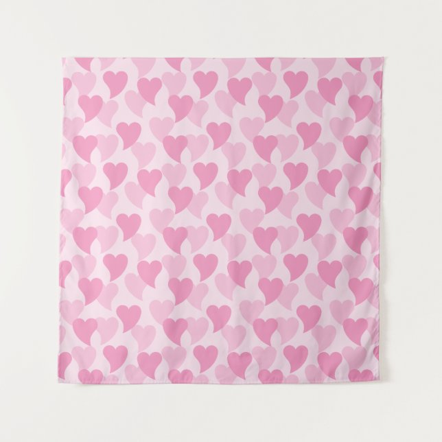 Tapiz Patrón sin problemas de los corazones bonitos (Anverso)