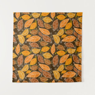 Tapiz Patrón sin soldadura de hojas de otoño, fondo vint