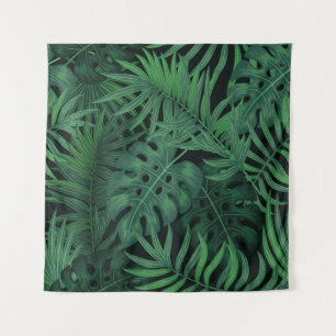 Tapiz Patrón sin soldadura de verde nocturno tropical