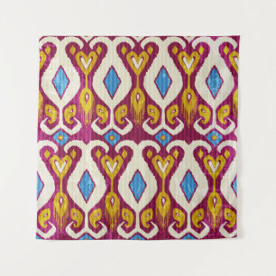 Tapiz Patrón transparente de tejido de ikat tradicional
