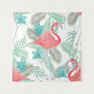 Tapiz Patrón transparente romántico con pájaro flamingo 