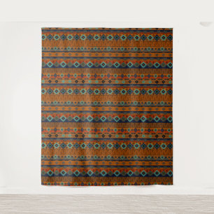 Tapiz patrón tribal azteca.
