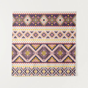 Tapiz Patrón tribal azteca rayado, geométrico.
