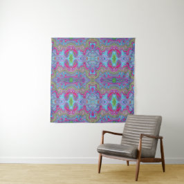 Tapiz Patrón Trippy Multicolor Azul Cielo Ondulado