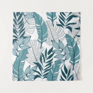 Tapiz Patrón tropical con plantas y hojas a la moda