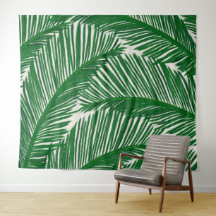 Tapiz Patrón tropical de hojas de palmera verde moderno