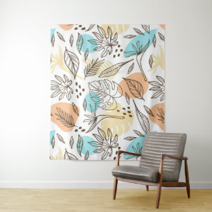 Tapiz Patrón tropical de verano dibujado a mano