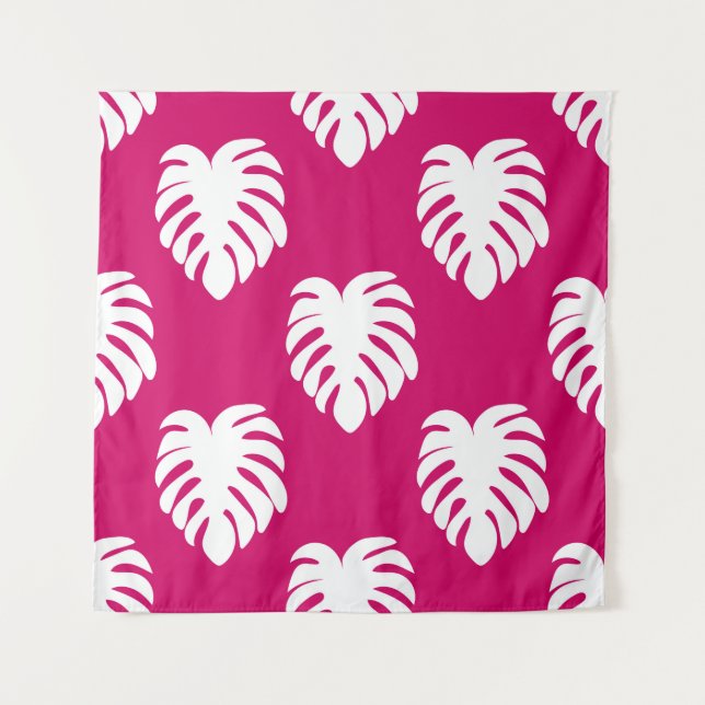 Tapiz Patrón tropical sin fisuras con monstera. arte,ret (Anverso)