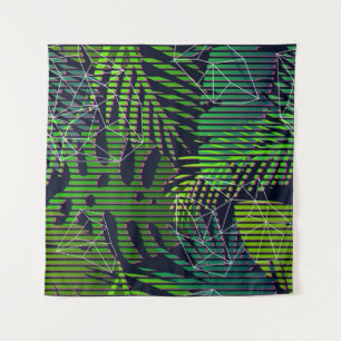 Tapiz Patrón tropical sin foco con plantas tropicales. H