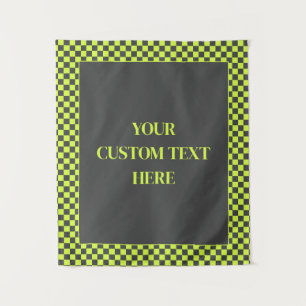 Tapiz Patrón verde vibrante y gris personalizado