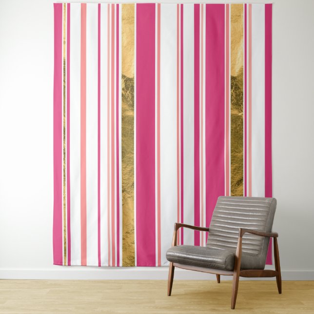 Tapiz Patrón vertical oro rosa (In situ)