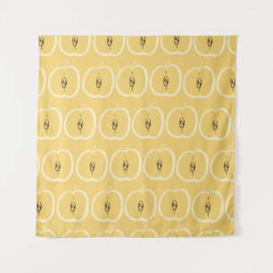 Tapiz Patrón vintage con manzana. Ilustración dibujada a