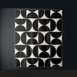 Tapiz Patrón Vintage Moderno Del Siglo Medio: Blanco Y N<br><div class="desc">Patrón moderno retro de mediados de siglo - Formas geométricas abstractas - Patrón Minimalista en blanco negro y crema.</div>