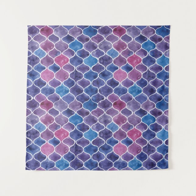 Tapiz Patrón violeta de acuarela sin foco (Anverso)