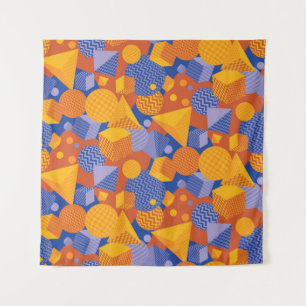 Tapiz Patrón violeta de Naranja geométrico divertido