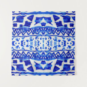 Tapiz Patrones nativos de flecha índigo étnica