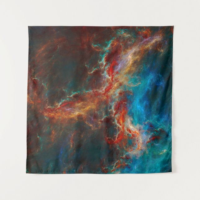 Tapiz Patrones y formas fractales abstractos. Uni infini (Anverso)