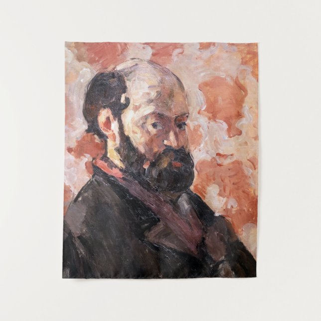 Tapiz Paul Cezanne - autorretrato de fondo rosa (Anverso)