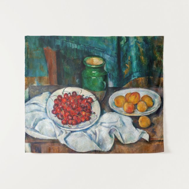 Tapiz Paul Cezanne - Todavía la vida con cerezas y guiso (Anverso (horizontal))