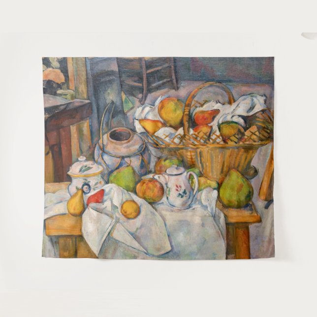 Tapiz Paul Cezanne - Todavía la vida con una canasta (Anverso (horizontal))