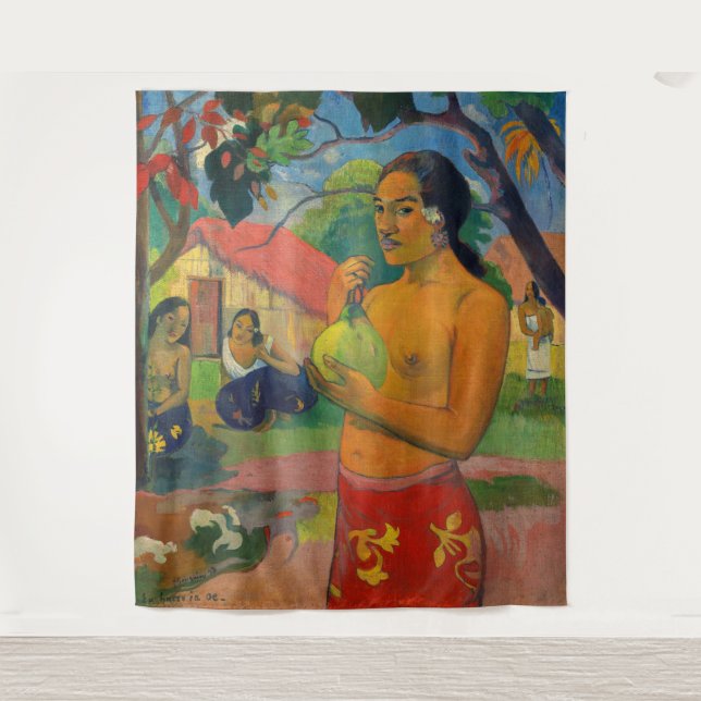 Tapiz Paul Gauguin - Mujer sosteniendo un fruto (Anverso)