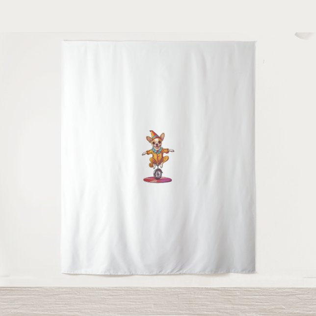Tapiz Payaso Chihuahua - Gracioso perro circo (Anverso)