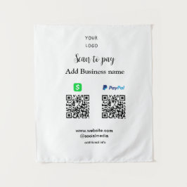 Tapiz Paypal Cashapp scan para pagar QR añadir nombre de