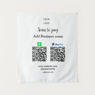 Tapiz Paypal Cashapp scan para pagar QR añadir nombre de