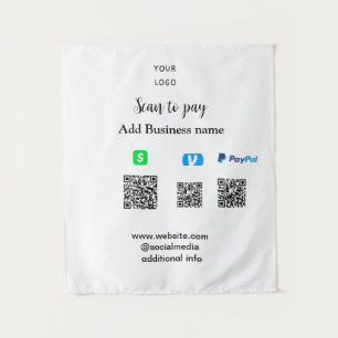 Tapiz Paypal Cashapp venmo escanear para pagar QR agrega