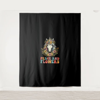 Tapiz Paz De Unicornio Y Flores Flores Florales