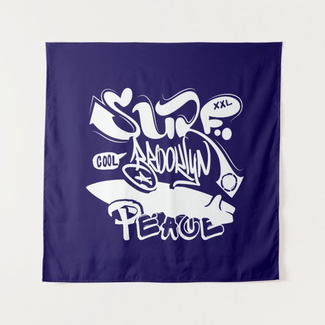 Tapiz Paz Retro Surf Brooklyn Cool  (Anverso)