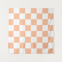Peach Fuzz Checkered Gingham Pattern
