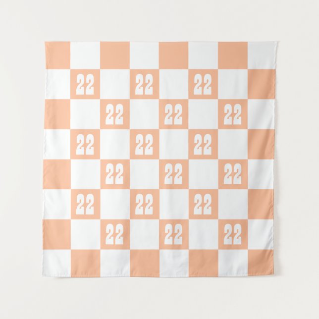 Tapiz Peach Fuzz Checkered Gingham Pattern (Anverso)