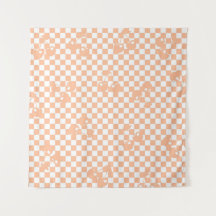 Peach Fuzz Cherry Gingham Pattern