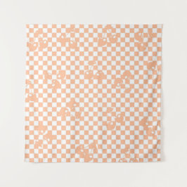 Tapiz Peach Fuzz Cherry Gingham Pattern