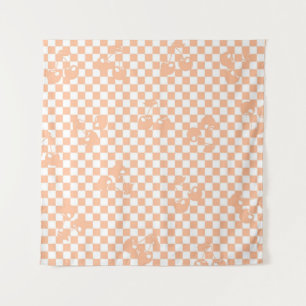 Tapiz Peach Fuzz Cherry Gingham Pattern