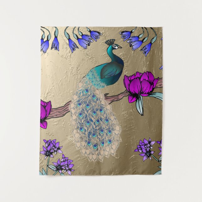 Tapiz Peacock En Oro (Anverso)