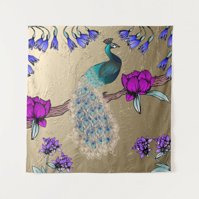 Tapiz Peacock En Oro (Anverso)
