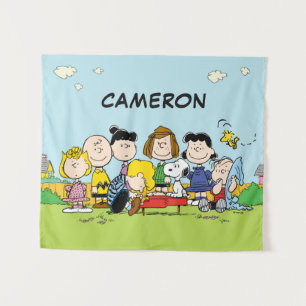 Tapiz Peanuts Charlie Brown y pandilla Agrega tu nom