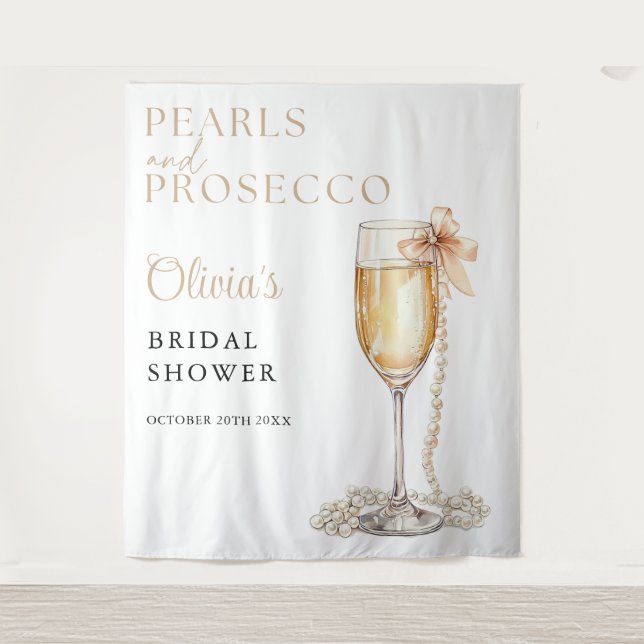 Tapiz Pearls Y Prosecco Bridal Shower (Anverso)