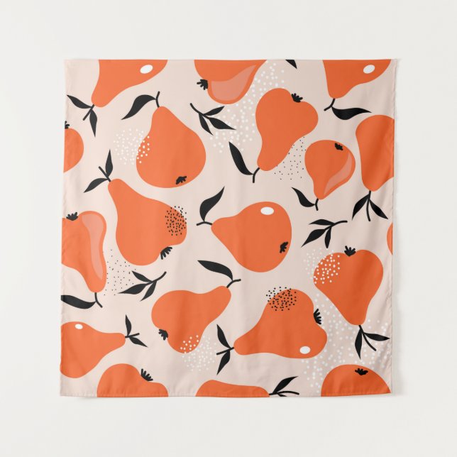 Tapiz Pears seamless pattern. Hand drawn illustration wi (Anverso)