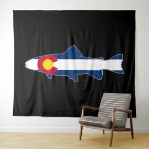 Tapiz Peces de trucha de la bandera de Colorado